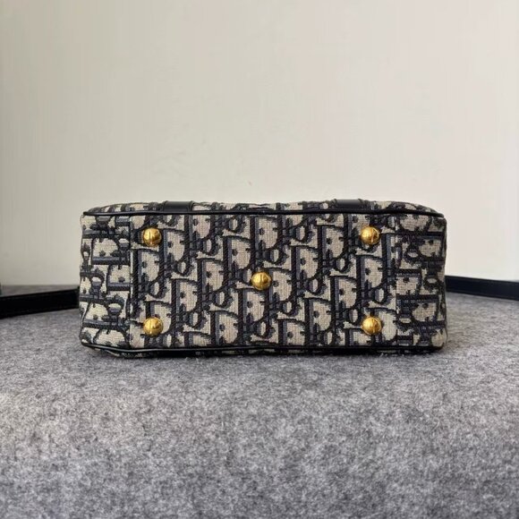 Christian Dior Monogram Canvas Handbag, Classic Logo Print, Black & Beige, - Picture 3 of 3